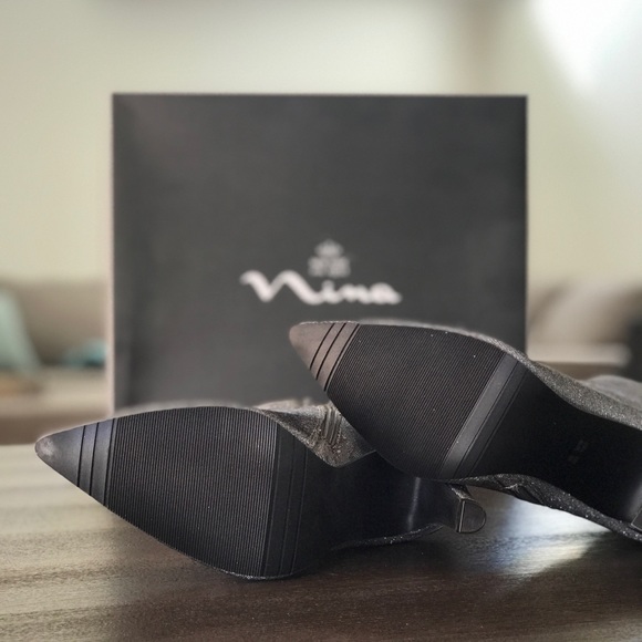 Nina Darla Ankle Boots Grey Sparkly - Picture 6 of 8